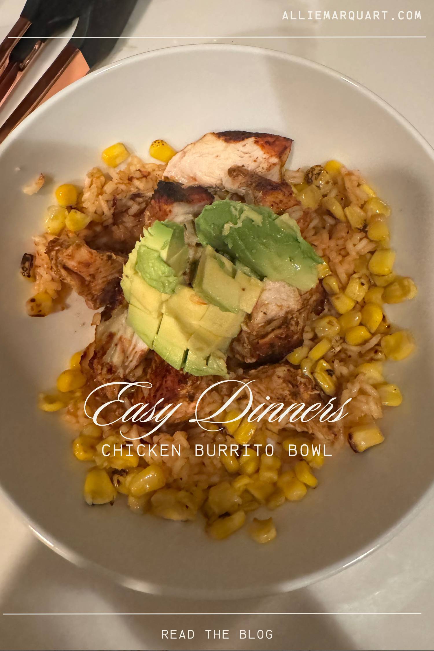 easy dinner chicken burrito bowl